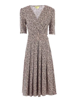 Wrap Front Viscose Dress, Neutral Animal -DORIA Clothing Shop 50533193297187 d9438edd 4230 40db 8131 898a101cab45