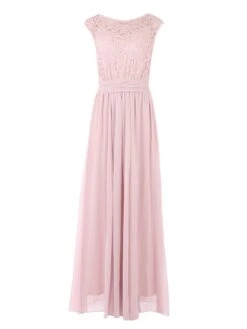 Basia Bridesmaid Lace Bodice Maxi Dress, Light Pink -DORIA Clothing Shop 5053319333852 3 979801c2 b7ee 49ac aa3e 21fb99200eec