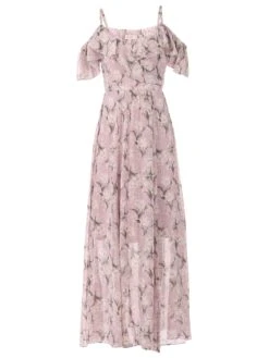 Antonella Frill Chiffon Maxi Dress, Pink Multi 11 Antonella Frill Chiffon Maxi Dress, Pink Multi -DORIA Clothing Shop 5053319336129 3