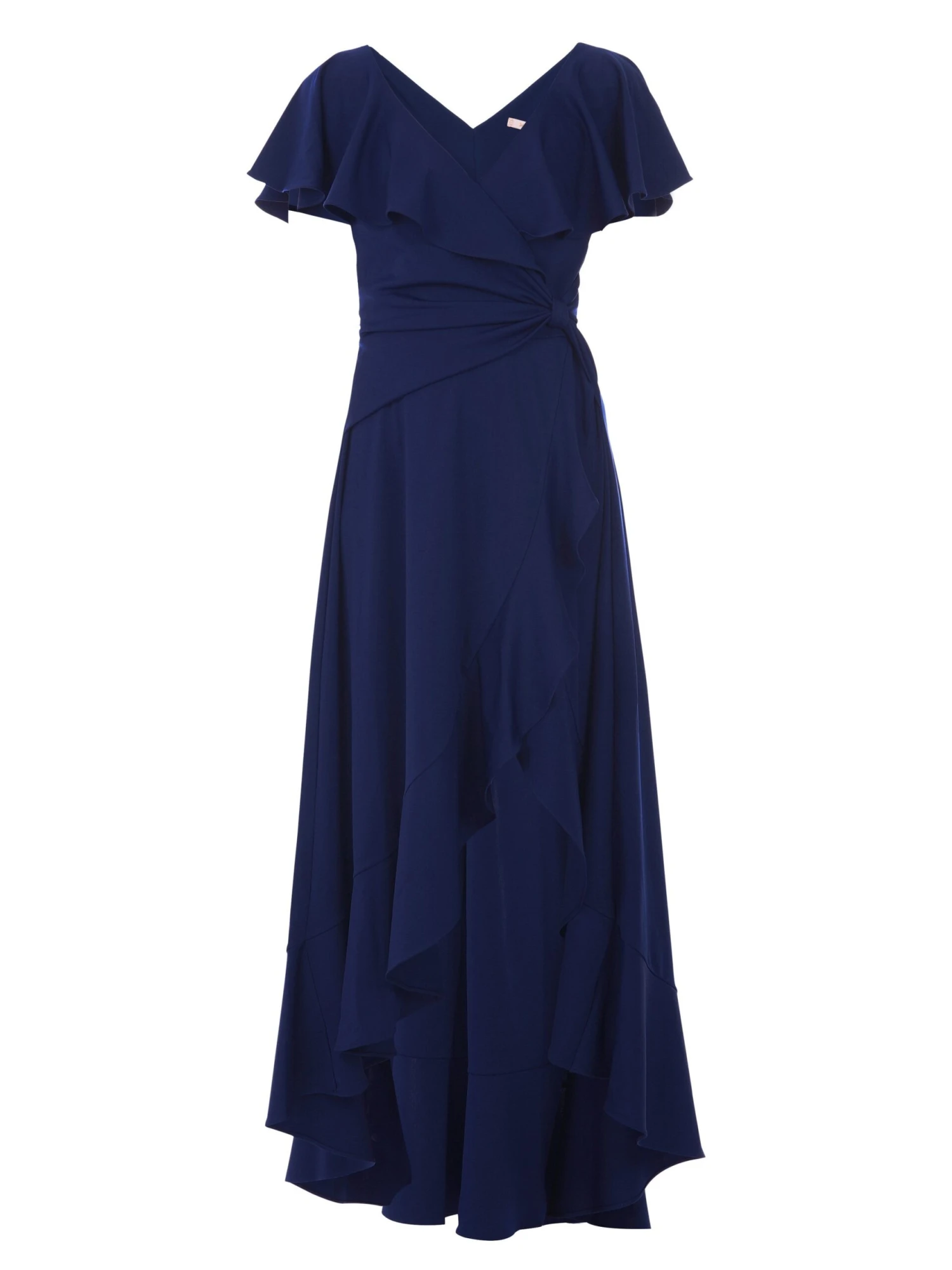 Ruffle Dip Hem Maxi Dress, Navy 6 Ruffle Dip Hem Maxi Dress, Navy - Image 6