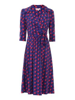 Print Wrap Shirt Jersey Dress , Royal Multi -DORIA Clothing Shop 5053319341536 3