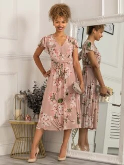 Scarlett Cap Sleeve Mesh Midi Dress, Dusty Pink 9 Scarlett Cap Sleeve Mesh Midi Dress, Dusty Pink -DORIA Clothing Shop 5053319401162