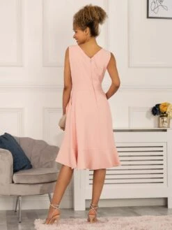 Gayelle Frill Hem Dress, Pink 6 Gayelle Frill Hem Dress, Pink -DORIA Clothing Shop 5053319403203 1