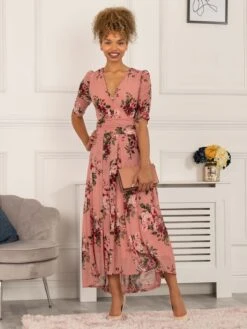 Haizley Floral Print Mesh Maxi Dress, Pink 9 Haizley Floral Print Mesh Maxi Dress, Pink -DORIA Clothing Shop 5053319404880 2