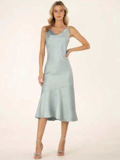 Jolie Moi Alaysha Cowl Neck Satin Dress, Dusky Blue 14 Jolie Moi Alaysha Cowl Neck Satin Dress, Dusky Blue -DORIA Clothing Shop 521 2B DuskyBlue 6