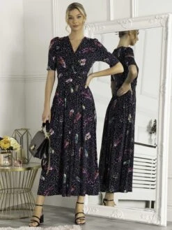 Airis Printed Maxi Dress, Navy Multi 7 Airis Printed Maxi Dress, Navy Multi -DORIA Clothing Shop A621 137 NavyMulti 1
