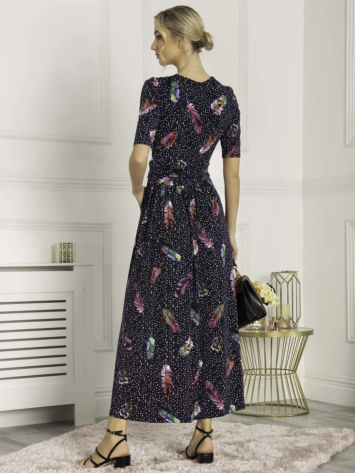 Airis Printed Maxi Dress, Navy Multi 2 Airis Printed Maxi Dress, Navy Multi - Image 2
