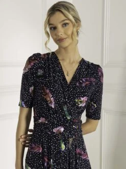 Airis Printed Maxi Dress, Navy Multi 9 Airis Printed Maxi Dress, Navy Multi -DORIA Clothing Shop A621 137 NavyMulti 5