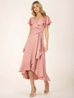 Jolie Moi Alleigh Frill Maxi Dress, Dusty Pink -DORIA Clothing Shop A9270 1 DustyPink 7