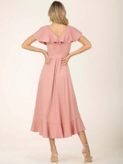 Jolie Moi Alleigh Frill Maxi Dress, Dusty Pink -DORIA Clothing Shop A9270 1 DustyPink 9