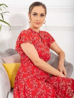 Jolie Moi Luella Floral Print Mesh Dress, Red Floral 21 Jolie Moi Luella Floral Print Mesh Dress, Red Floral -DORIA Clothing Shop AH 2381RedFloral 7