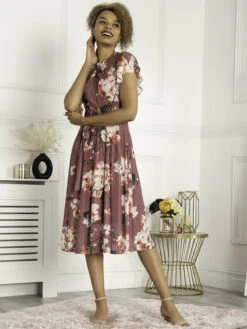 Jolie Moi Luella Key Hole Mesh Dress, Mauve 8 Jolie Moi Luella Key Hole Mesh Dress, Mauve -DORIA Clothing Shop AH 2381 Mauve 3