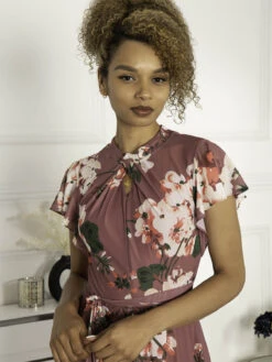 Jolie Moi Luella Key Hole Mesh Dress, Mauve 9 Jolie Moi Luella Key Hole Mesh Dress, Mauve -DORIA Clothing Shop AH 2381 Mauve 5