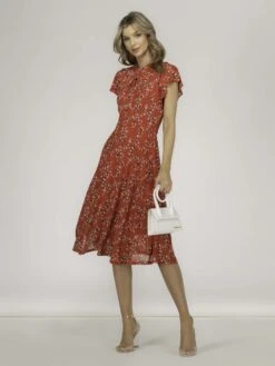 Jolie Moi Luella Floral Print Mesh Dress, Red Floral 19 Jolie Moi Luella Floral Print Mesh Dress, Red Floral -DORIA Clothing Shop AH 2381 RedFloral 9