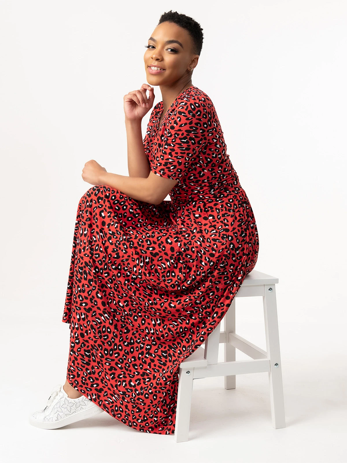 Jolie Moi Selene Printed Maxi Dress, Red 11 Jolie Moi Selene Printed Maxi Dress, Red - Image 11