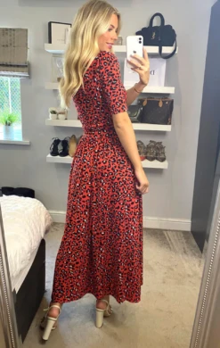 Jolie Moi Selene Printed Maxi Dress, Red 19 Jolie Moi Selene Printed Maxi Dress, Red -DORIA Clothing Shop AM621133Red 3
