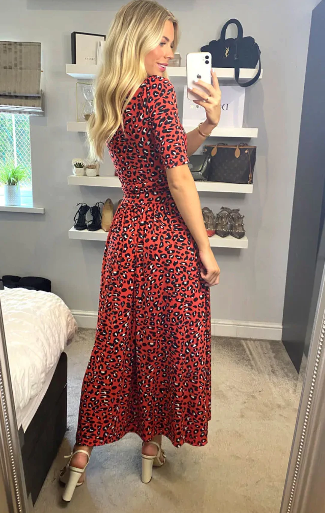 Jolie Moi Selene Printed Maxi Dress, Red 9 Jolie Moi Selene Printed Maxi Dress, Red - Image 9
