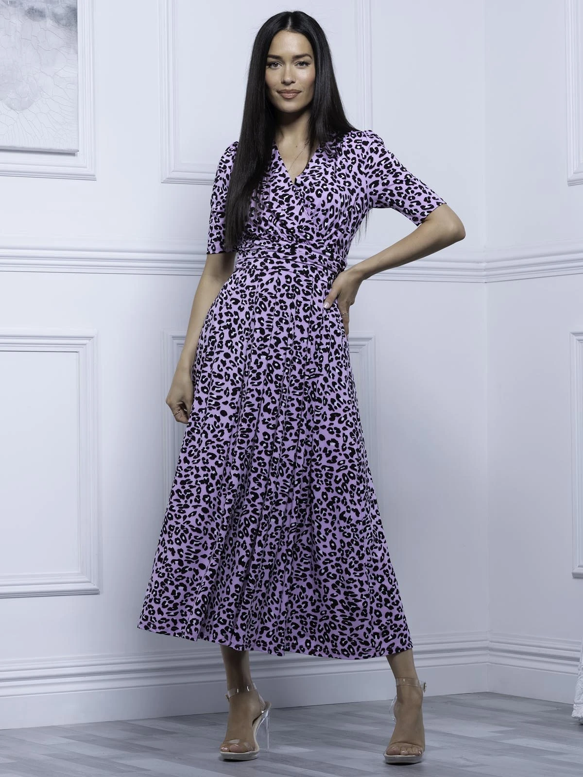 Jolie Moi Selene Printed Maxi Dress, Light Pink 6 Jolie Moi Selene Printed Maxi Dress, Light Pink - Image 6