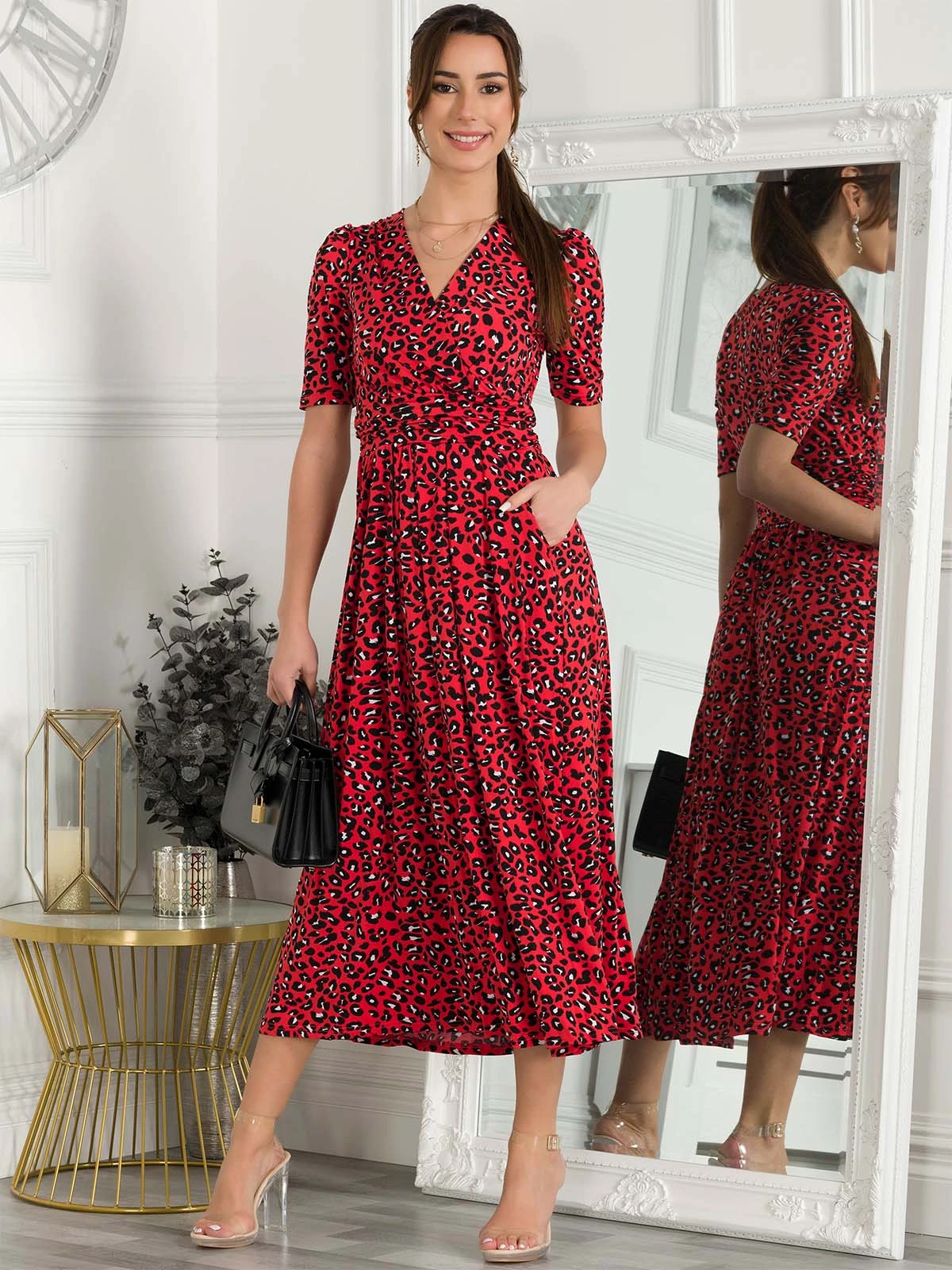 Jolie Moi Selene Printed Maxi Dress, Red 1 Jolie Moi Selene Printed Maxi Dress, Red