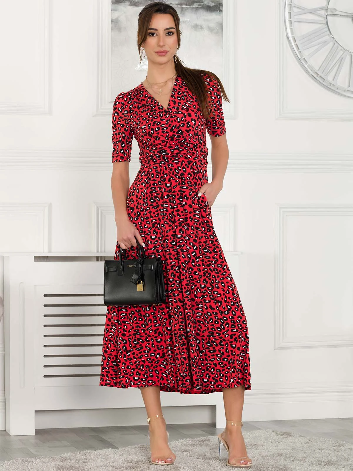 Jolie Moi Selene Printed Maxi Dress, Red 4 Jolie Moi Selene Printed Maxi Dress, Red - Image 4