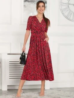 Jolie Moi Selene Printed Maxi Dress, Red 15 Jolie Moi Selene Printed Maxi Dress, Red -DORIA Clothing Shop AM621133 Red 4