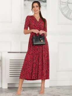 Jolie Moi Selene Printed Maxi Dress, Red 17 Jolie Moi Selene Printed Maxi Dress, Red -DORIA Clothing Shop AM621133 Red 5