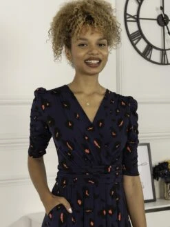 Adria Animal Print Jersey Maxi Dress, Navy Animal 8 Adria Animal Print Jersey Maxi Dress, Navy Animal -DORIA Clothing Shop AN621 27 NavyAnimal 6