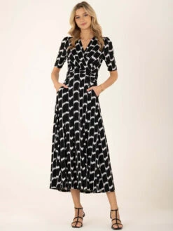 Jolie Moi Akayla Printed Jersey Maxi Dress, Black Geo 16 Jolie Moi Akayla Printed Jersey Maxi Dress, Black Geo -DORIA Clothing Shop AY621133 BlackGeo 8