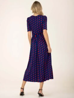 Jolie Moi Akayla Printed Jersey Maxi Dress, Blue Polka -DORIA Clothing Shop AY621133 BluePolka 9
