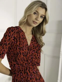 Jolie Moi Akayla Printed Jersey Maxi Dress, Red Animal 13 Jolie Moi Akayla Printed Jersey Maxi Dress, Red Animal -DORIA Clothing Shop AY621133 RedAnimal 5