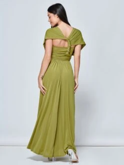 Twist & Tie Multiway Bridesmaid Maxi Dress With Bandeau, Olive Green -DORIA Clothing Shop B 9176A OLIVEGREEN 10