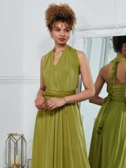 Twist & Tie Multiway Bridesmaid Maxi Dress With Bandeau, Olive Green -DORIA Clothing Shop B 9176A OLIVEGREEN 3 13f67671 8aa7 4260 ad82 a5e45b4f7ecc