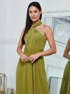 Twist & Tie Multiway Bridesmaid Maxi Dress With Bandeau, Olive Green -DORIA Clothing Shop B 9176A OLIVEGREEN 6 a95a58ca 54a0 4371 81b6 b55e19873ec4