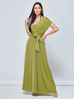 Twist & Tie Multiway Bridesmaid Maxi Dress With Bandeau, Olive Green -DORIA Clothing Shop B 9176A OLIVEGREEN 9 3e187a9e 3e9d 4d05 954a 1d2d371494a2