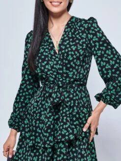 Casey Long Sleeve Tie Front Dress, Navy Floral 7 Casey Long Sleeve Tie Front Dress, Navy Floral -DORIA Clothing Shop B930 236 Navyfloral 5