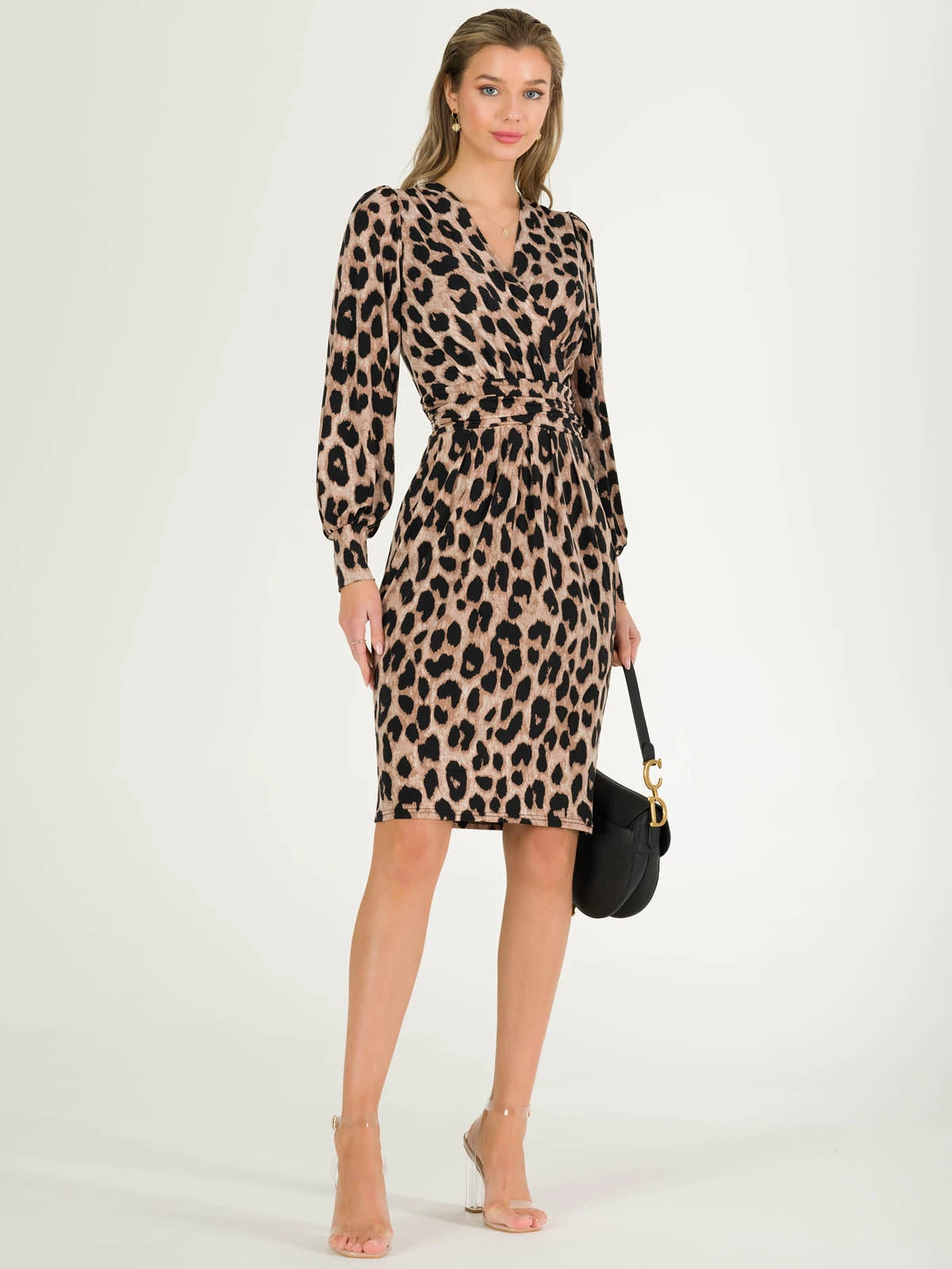 Chantal Jersey Long Sleeve Shift Dress, Pink Animal 4 Chantal Jersey Long Sleeve Shift Dress, Pink Animal - Image 4