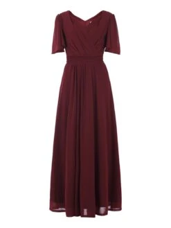Flute Sleeve Mesh Maxi Dress, Burgundy 11 Flute Sleeve Mesh Maxi Dress, Burgundy -DORIA Clothing Shop BR 1017 BURGUNDY 24.50 SIZE 6 18 375098d7 d729 41ab 863b a0bedc15bda6
