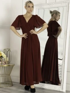 Flute Sleeve Mesh Maxi Dress, Burgundy 10 Flute Sleeve Mesh Maxi Dress, Burgundy -DORIA Clothing Shop BR 1017 Burgundy 2 f6487c66 c372 4ecf af83 6ec59d2e549f