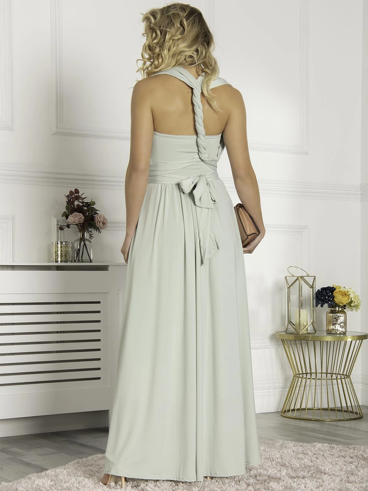 Twist & Tie Multiway Bridesmaid Maxi Dress With Bandeau, Light Green 2 Twist & Tie Multiway Bridesmaid Maxi Dress With Bandeau, Light Green - Image 2