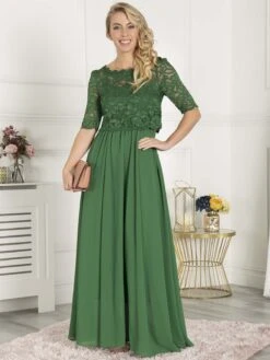 Wendy Lace Overlay Maxi Dress, Green
