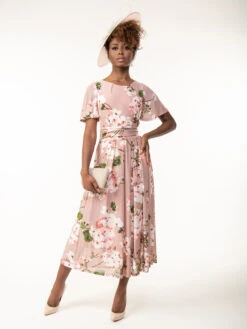 Julita Floral Mesh Midi Dress, Pink Floral -DORIA Clothing Shop BY 162 6PinkFloral 1