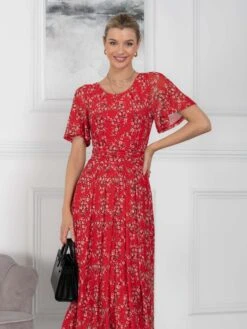 Jolie Moi Julita Mesh Dress, Red Floral 14 Jolie Moi Julita Mesh Dress, Red Floral -DORIA Clothing Shop BY 162 6 RedFloral 6