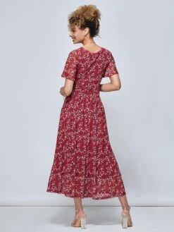 Julita Floral Mesh Midi Dress, Wine Floral 7 Julita Floral Mesh Midi Dress, Wine Floral -DORIA Clothing Shop BY 162 6 WineFloral 2