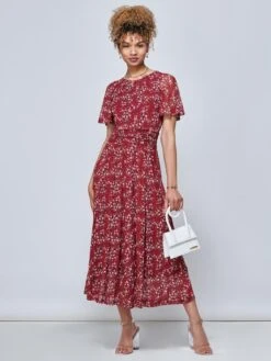 Julita Floral Mesh Midi Dress, Wine Floral 10 Julita Floral Mesh Midi Dress, Wine Floral -DORIA Clothing Shop BY 162 6 WineFloral 4
