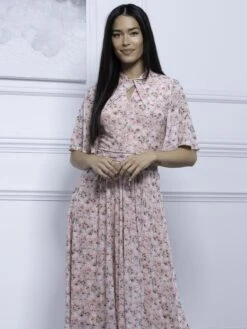 Tina Turtle Neck Mesh Dress, Apricot -DORIA Clothing Shop BY 2389 Apricot 3