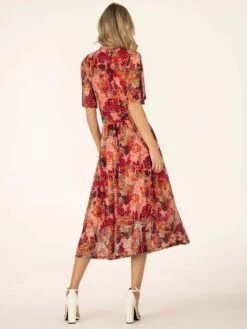 Tina Turtle Neck Mesh Dress, Orange Multi -DORIA Clothing Shop BY 2389 OrangeMulti 9