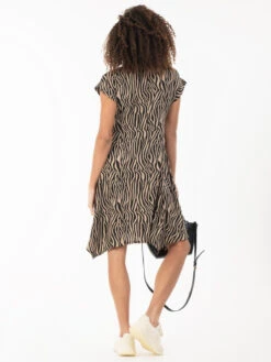 Cassie Hanky Hem Tunic Dress, Brown Animal -DORIA Clothing Shop CassieHankyHemTunicDress3