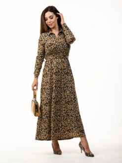 Jolie Moi Dora Leopard Maxi Shirt Dress, Camel -DORIA Clothing Shop D091 142CamelAnimal 3 8ee20004 46ab 42e6 b7b7 86ff72640d74