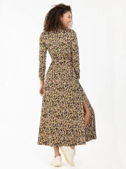Jolie Moi Dora Leopard Maxi Shirt Dress, Camel -DORIA Clothing Shop D091 142CamelAnimal 6