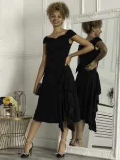 Desiree Frill Fit & Flare Dress, Black -DORIA Clothing Shop D5161 39 Black 1